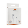 Data kabl Teracell Plus 2.4A micro USB beli 2m.