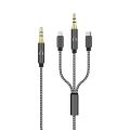 Adapter audio 3-in-1 3.5mm na Type-C + AUX + lightning crni (MS).