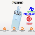 Power Bank baterija with 2 Fast Charging Cables REMAX Stervui Series RPP-619 PD 20W+ QC 22.5W 10000mAh plavi.