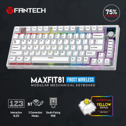 Tastatura Mehanicka Gaming Fantech MK910 RGB PBT Maxfit81 Frost Wireless bela (yellow switch).