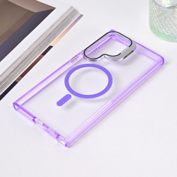Futrola Magsafe Transparent za Samsung S928B Galaxy S24 Ultra ljubicasta.