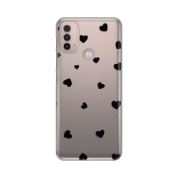 Silikonska futrola print Skin za Motorola Moto E40 Hearts.