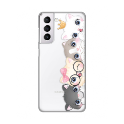 Silikonska futrola print Skin za Samsung G991 Galaxy S21 Cats.