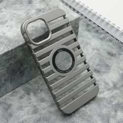 Futrola LINES LOGO CUT za iPhone 15 siva (MS).