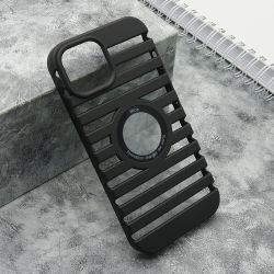 Futrola LINES LOGO CUT za iPhone 15 crna (MS).