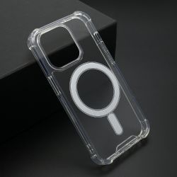 Futrola CRASHPROOF MAGNETIC CONNECTION za iPhone 15 Pro (6.1) providna (bela) (MS).