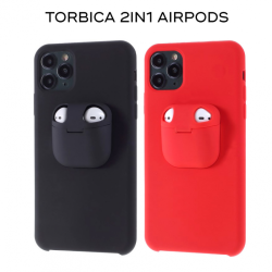 Futrola 2in1 airpods za iPhone XS Max crvena.