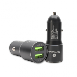 Auto punjac Teracell Evolution TC-05 2xUSB QC3.0 2.4A sa iPhone lightning kablom crni.