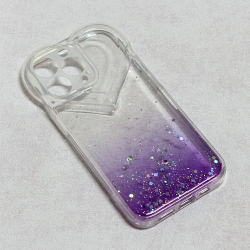 Futrola Heart Glitter za iPhone 13 Pro ljubicasta.
