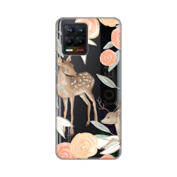 Silikonska futrola print Skin za Realme 8 4G/8 Pro Flower Deer.