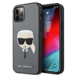 Futrola Karl Lagerfeld Hc PU Saffiano Head za iPhone 12/12 Pro 6.1 srebrna (KLHCP12MSAKHSL).