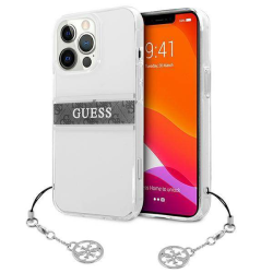 Futrola Guess 4G Stripe Charm za iPhone 13 Pro siva (GUHCP13LKB4GGR).