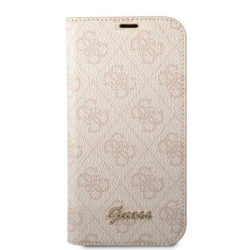 Futrola Guess BT PC/TPU 4G PU Script Metal za iPhone 14 Pro pink (GUBKP14LHG4SHP).