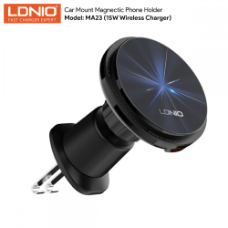 Auto Drzac za ventilaciju LDNIO MA23 15W Wireless magnetic crni.