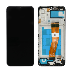 LCD Displej / ekran za Samsung A025/Galaxy A02s (161mm) + touchscreen + frame Black FULL ORG-SP.
