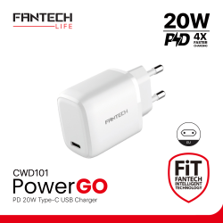 Kucni punjac Fantech PowerGO CWD101 PD 20W beli.