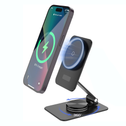 Kucni punjac Wireless 15W rotirajuci crni.