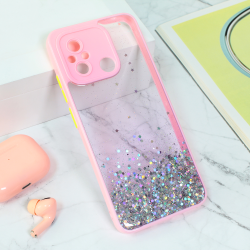 Futrola Frame Glitter za Xiaomi Redmi 12C roze.