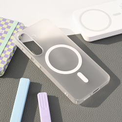 Futrola Magsafe mat PC za Samsung S931 Galaxy S25 bela.