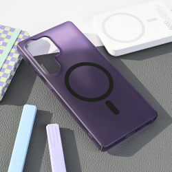 Futrola Magsafe mat PC za Samsung S938 Galaxy S25 Ultra ljubicasta.