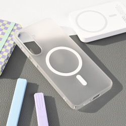 Futrola Magsafe mat PC za Samsung S936 Galaxy S25 Plus bela.