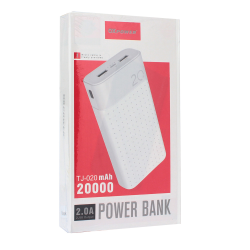 Power Bank baterija prenosiva baterija Oxpower TJ-020 20000 mAh crna.