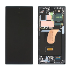 LCD Displej / ekran za Samsung S918B/Galaxy S23 Ultra + touchscreen + frame Phantom Black Service Pack ORG/GH82-30466A.