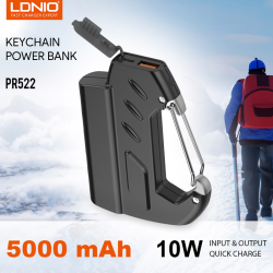 Power Bank baterija prenosiva baterija LDNIO PR522 10W privezak 5000mAh crni.