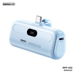 Power Bank baterija prenosiva baterija REMAX Capsule series RPP-632 2A Type C 5000mAh plava.