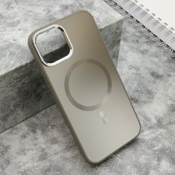 Futrola COLOR METAL MagSafe za iPhone 12 srebrna (MS).