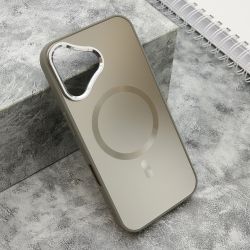 Futrola COLOR METAL MagSafe za iPhone 16 (6.1) srebrna (MS).