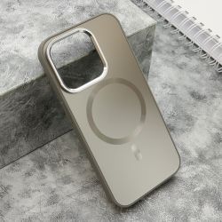 Futrola COLOR METAL MagSafe za iPhone 15 Pro (6.1) srebrna (MS).