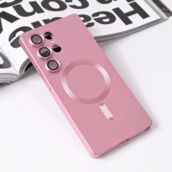 Futrola Magsafe Chrome za Samsung S938 Galaxy S25 Ultra roze.