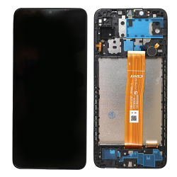 LCD Displej / ekran za Samsung A125 Galaxy A12 (GH82-24490A) + touchscreen + frame Black FULL ORG-SP.