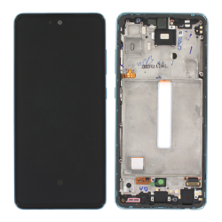 LCD Displej / ekran za Samsung A525/Galaxy A52 2021 + touchscreen + frame Blue Service Pack ORG/GH82-25524B.