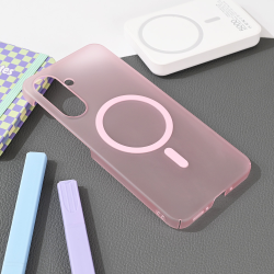 Futrola Magsafe mat PC za Samsung A266 Galaxy A26 5G roze.