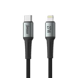 USB data kabl Superior SU-K101 pleteni 27W 3A Type C na Lightning 1m crni (MS).