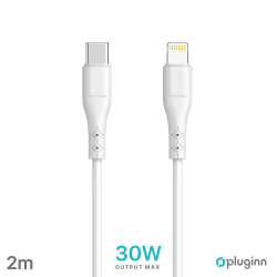 Data Kabl Pluginn PI-PDL 30W Type C na Lightning beli 2m.