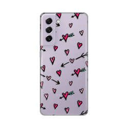 Silikonska futrola print Skin za Samsung G990 Galaxy S21 FE Heart Pattern.