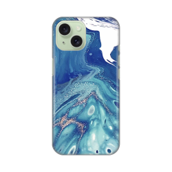 Silikonska futrola print za iPhone 15 Blue Marble.