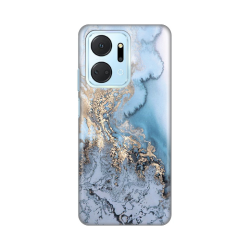 Silikonska futrola print za Huawei Honor X7a Blue Gold Marble.