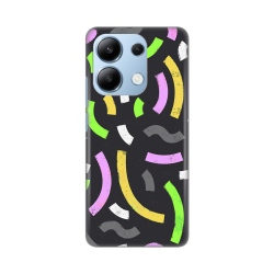 Silikonska futrola print za Xiaomi Redmi Note 13 4G (EU) Happy Lines gray.
