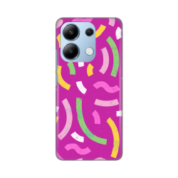 Silikonska futrola print za Xiaomi Redmi Note 13 4G (EU) Happy Lines pink.