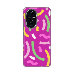 Silikonska futrola print za Huawei Honor 200 Happy Lines pink.