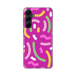 Silikonska futrola print za Samsung A556 Galaxy A55 5G Happy Lines pink.