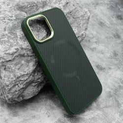 Futrola CARBON MagSafe za iPhone 12/12 Pro (6.1) zelena (big camera) (MS).