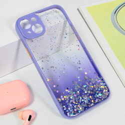 Futrola Frame Glitter za iPhone 15 Plus ljubicasta.