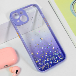 Futrola Frame Glitter za iPhone 15 ljubicasta.