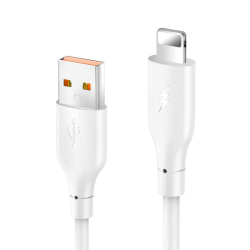 Data kabl KONFULON DC64, 3A, USB iPhone Lightning beli 1m.