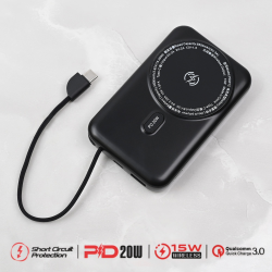 Power Bank baterija prenosiva baterija Oxpower PDW12 12000mAh 3u1 magnetic crna.